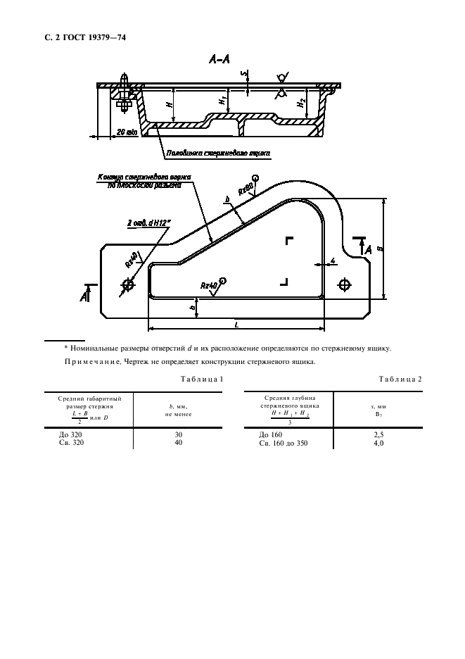 ГОСТ 19379-74 Рамки наполнительные для стержневых ящиков. Размеры (фото 3 из 4)