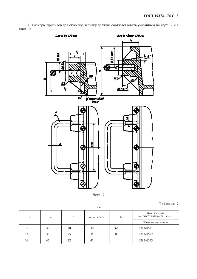 ГОСТ 19372-74 Приливы алюминиевых стержневых ящиков для ручек и скоб. Размеры (фото 4 из 7)