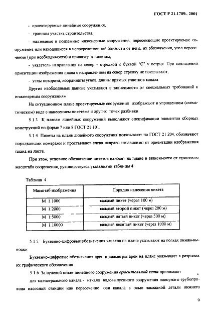 ГОСТ Р 21.1709-2001 Система проектной документации для строительства. Правила выполнения рабочей документации линейных сооружений гидромелиоративных систем (фото 12 из 29)