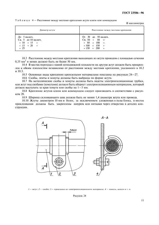 ГОСТ 23586-96 Монтаж электрический радиоэлектронной аппаратуры и приборов. Технические требования к жгутам и их креплению (фото 13 из 20)