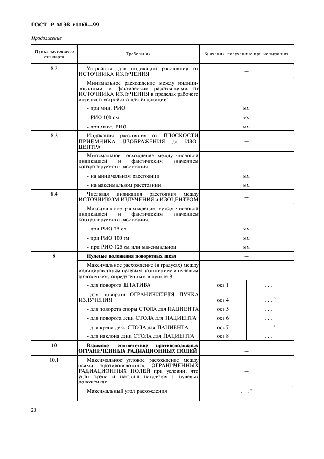 ГОСТ Р МЭК 61168-99 Симуляторы (имитаторы) для лучевой терапии. Функциональные и эксплуатационные характеристики (фото 22 из 24)