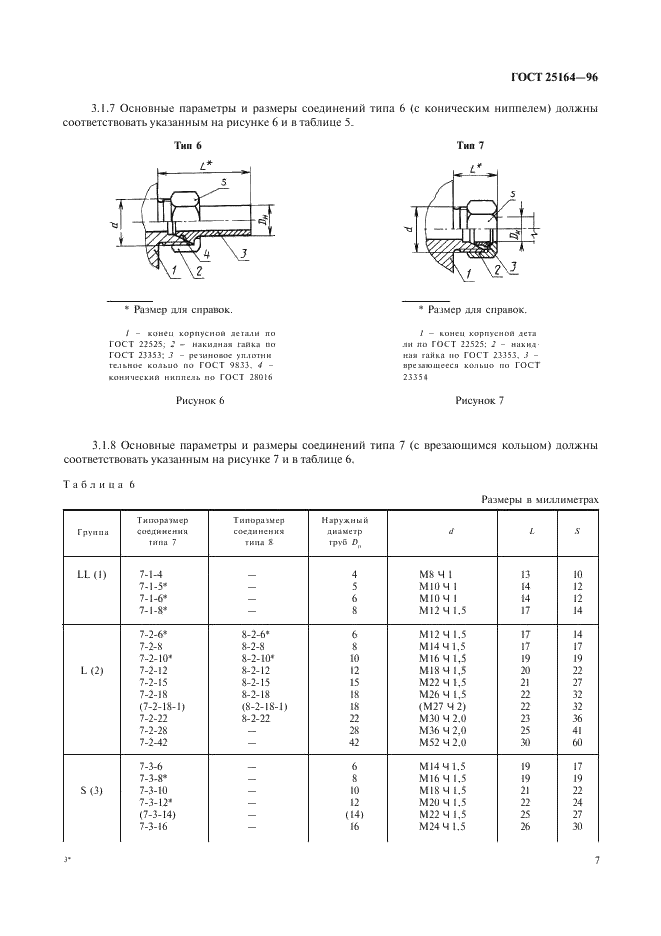 ГОСТ 25164-96 Соединения приборов с внешними гидравлическими и газовыми линиями. Типы, основные параметры и размеры. Технические требования (фото 9 из 20)