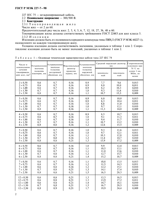 ГОСТ Р МЭК 227-7-98 Кабели с поливинилхлоридной изоляцией на номинальное напряжение до 450/750 В включительно. Кабели гибкие экранированные и неэкранированные с двумя или более токопроводящими жилами (фото 5 из 13)
